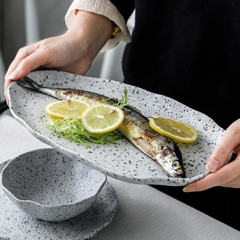 Nordic Granite Pattern Ceramic Tableware