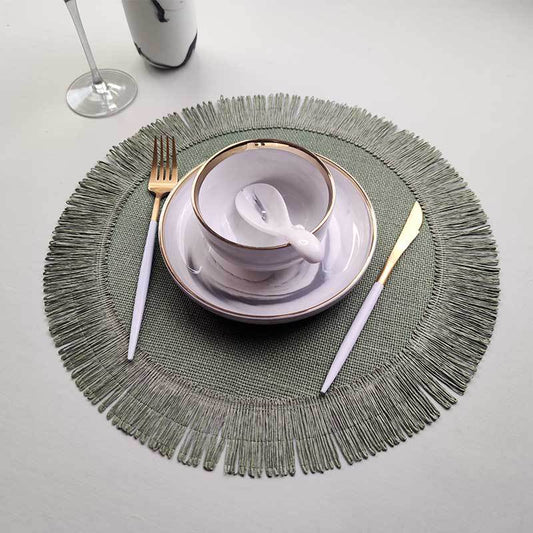 Fringed Non-slip Placemat Table Decor