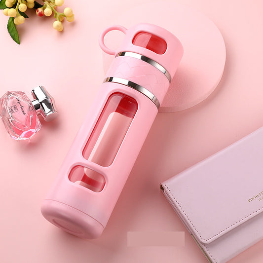 Double-Layered Glass Water Bottle With Optional Tea Filter