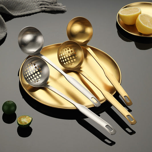 Gold and Silver Ladle and Slotted Spoon