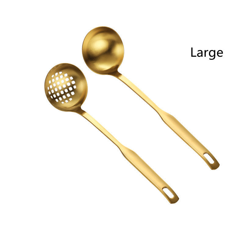 Gold and Silver Ladle and Slotted Spoon