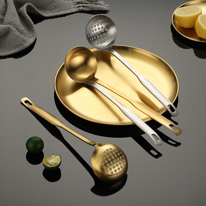 Gold and Silver Ladle and Slotted Spoon