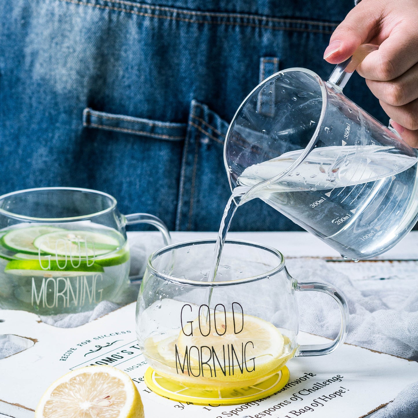 'Good Morning' Large Glass Mug