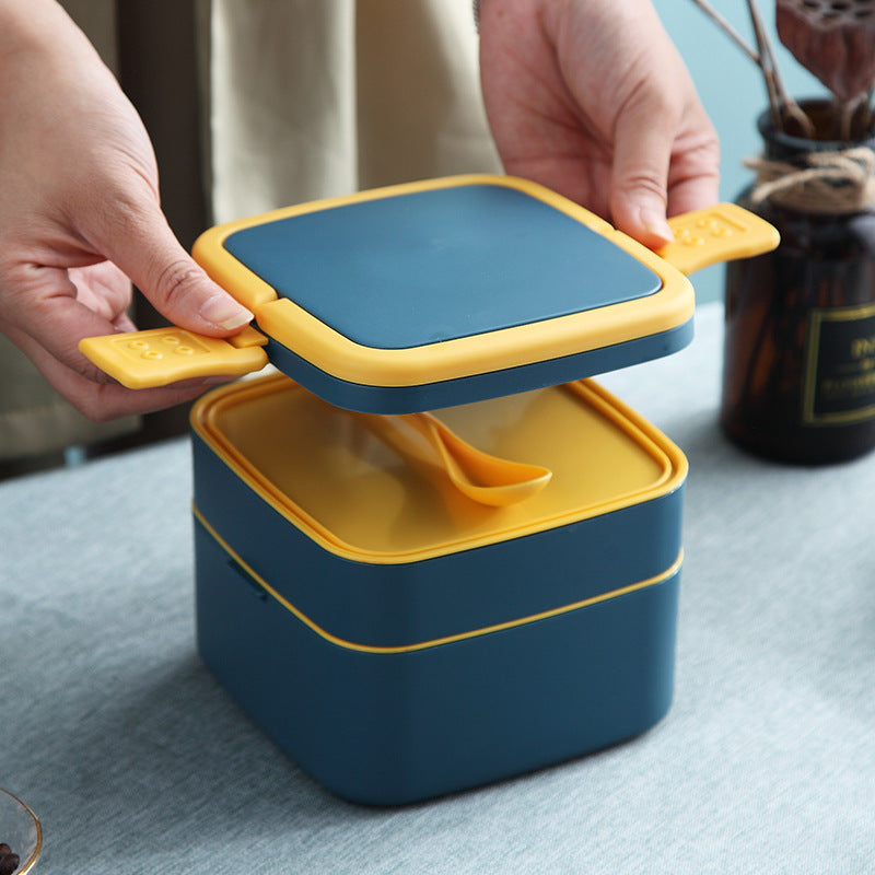 Double-Layered Lunch Box with Cutlery