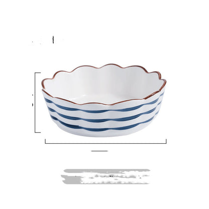 Hand Painted Bowls with Scalloped Edges