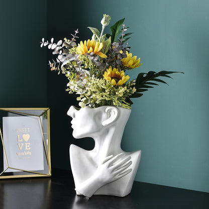 Modern Human Portrait Vase