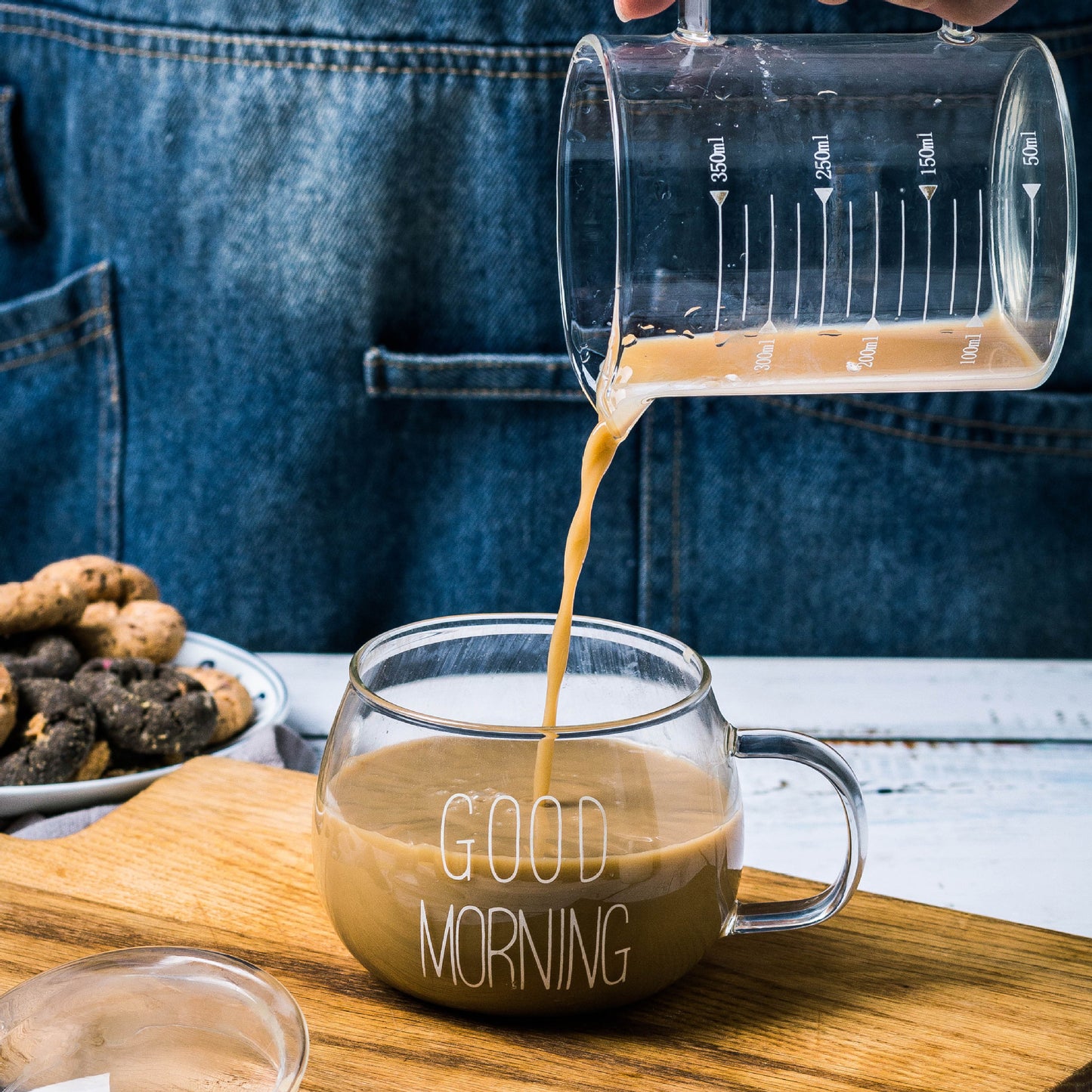 'Good Morning' Large Glass Mug