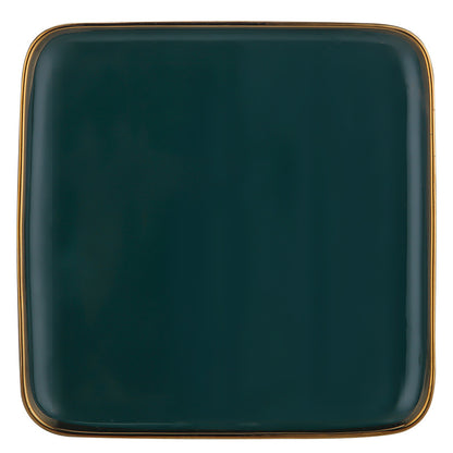 Green Ceramic Trays with Gold Trimming