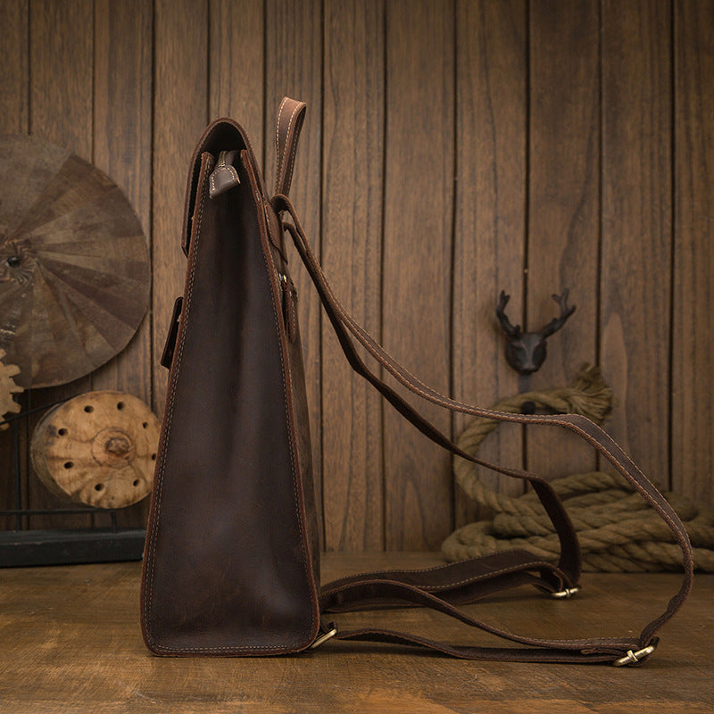 Leather Multi-Pocket Style Backpack