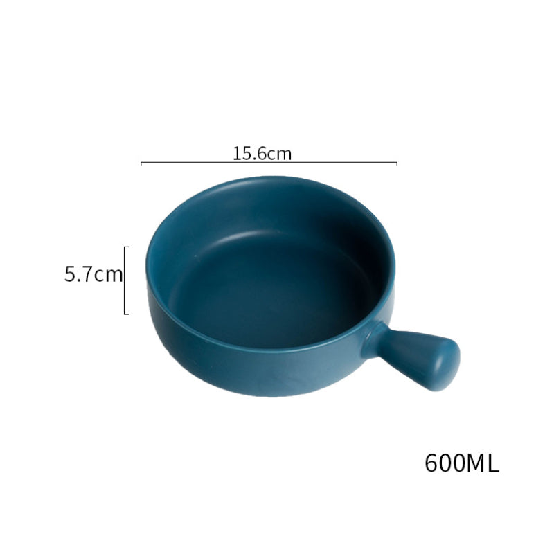 Colorful Ceramic Bowl with Handle Bakeware