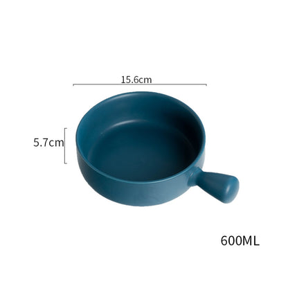 Colorful Ceramic Bowl with Handle Bakeware