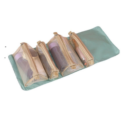 Folding Cosmetic Bag with Detachable Pouches