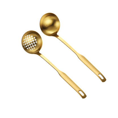 Gold and Silver Ladle and Slotted Spoon