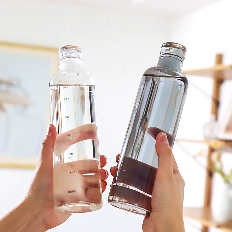 Time-Graduated Glass Water Bottle