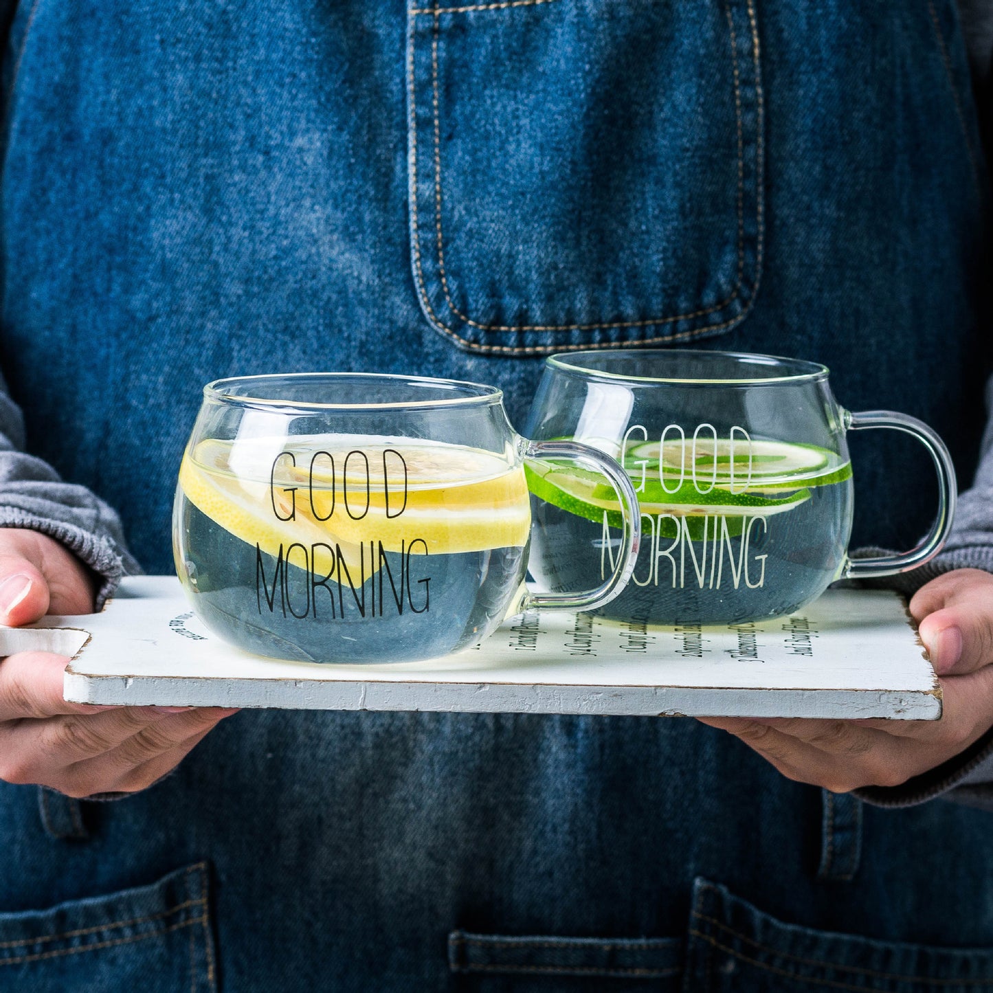 'Good Morning' Large Glass Mug