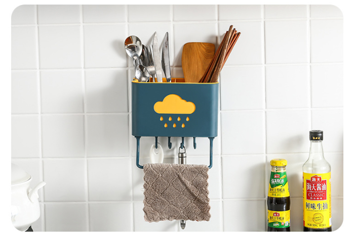 Rain Cloud Wall Utensil Drainer and Rack