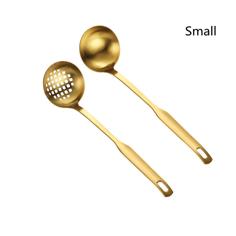 Gold and Silver Ladle and Slotted Spoon