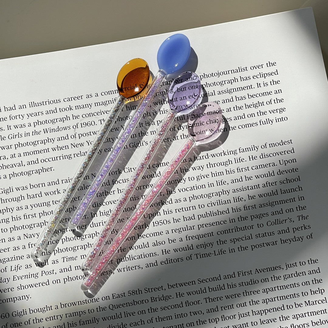 Transparent Colorful Glass Teaspoon