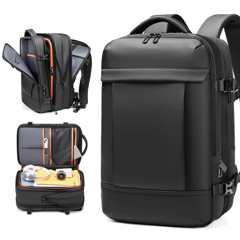 High Tech Black Travel Backpack