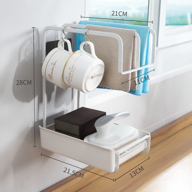 Sink Organizer with Drainer and Towel Rack