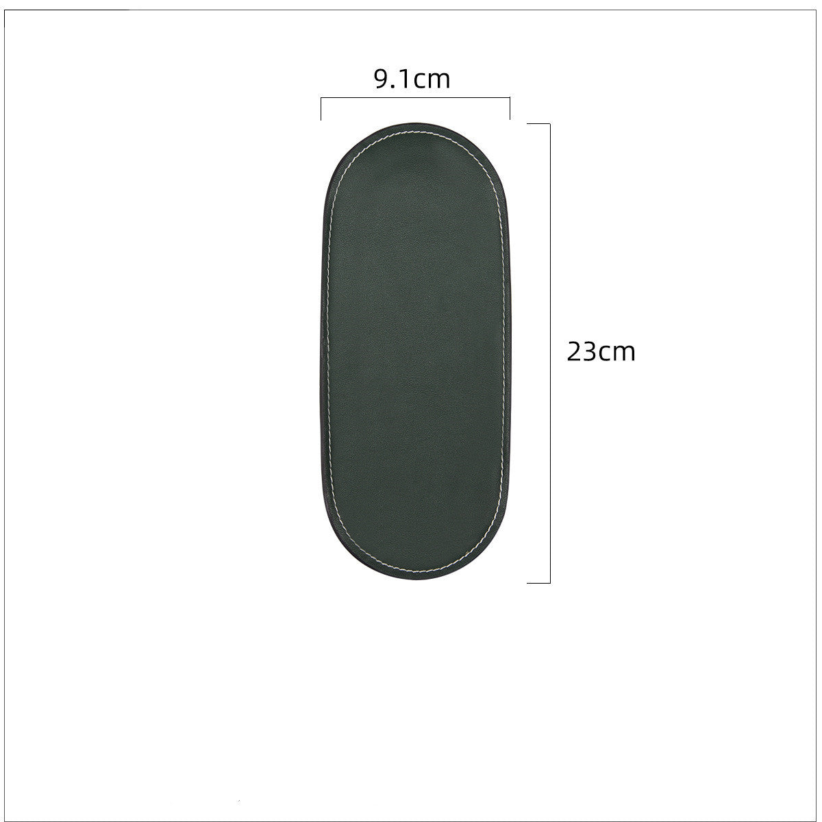 Leather and Stainless Steel Oval Tray Decor