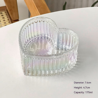 Heart-Shaped Glass Decorative Bowl