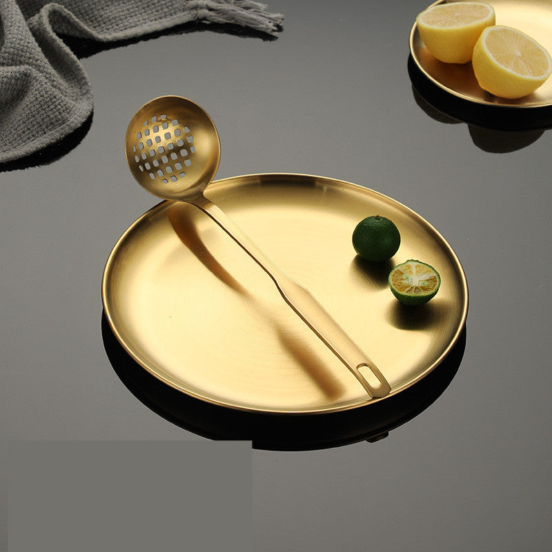 Gold and Silver Ladle and Slotted Spoon