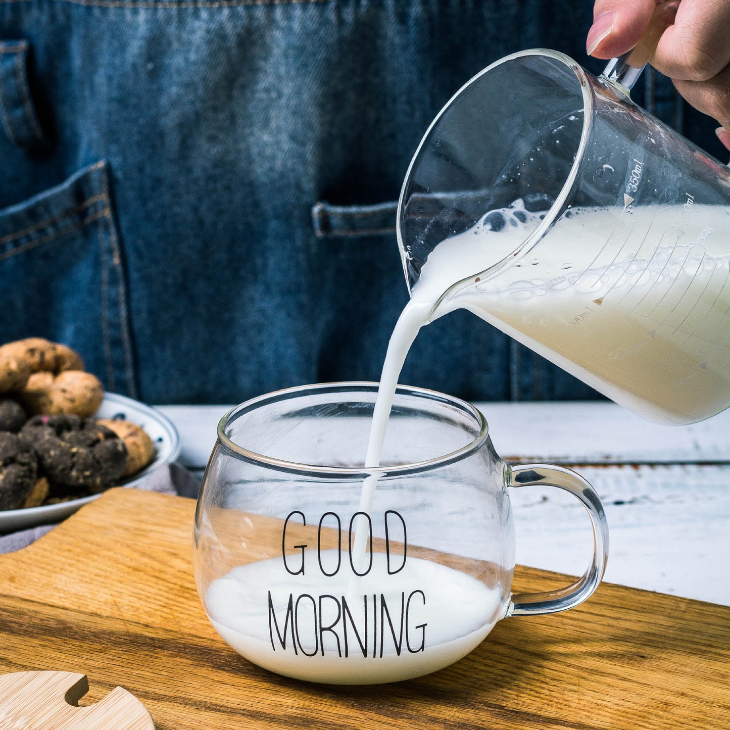 'Good Morning' Large Glass Mug