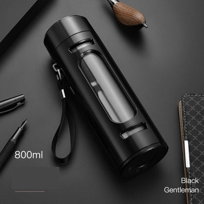 Heat Resistant Glass Bottle with Removable Tea Strainer