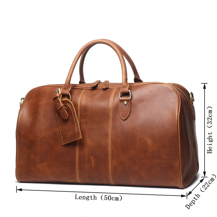 Leather Over the Shoulder Travel Duffel Bag