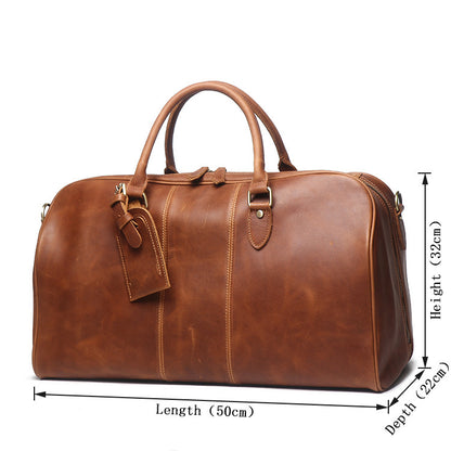 Leather Over the Shoulder Travel Duffel Bag