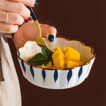 Hand Painted Bowls with Scalloped Edges