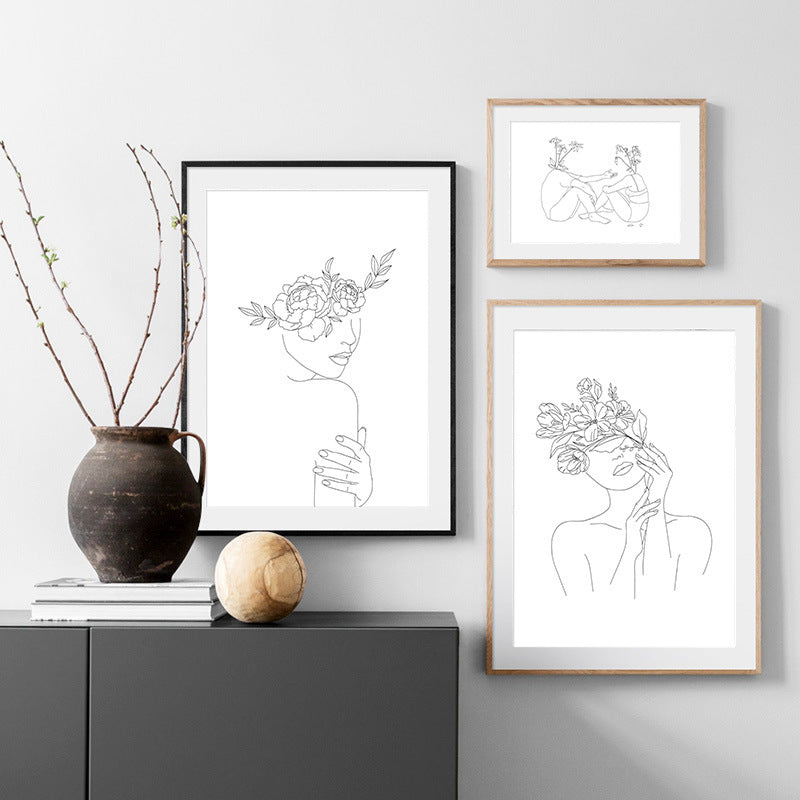 Human Body Floral Abstract Decor