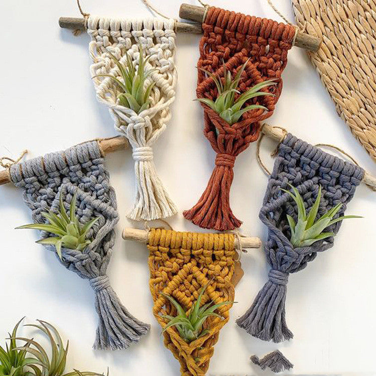 Mini Macrame Succulent Hanging Plant Holder