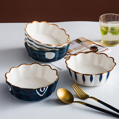 Hand Painted Bowls with Scalloped Edges