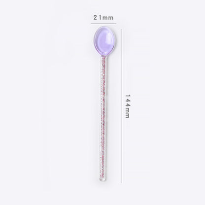 Transparent Colorful Glass Teaspoon