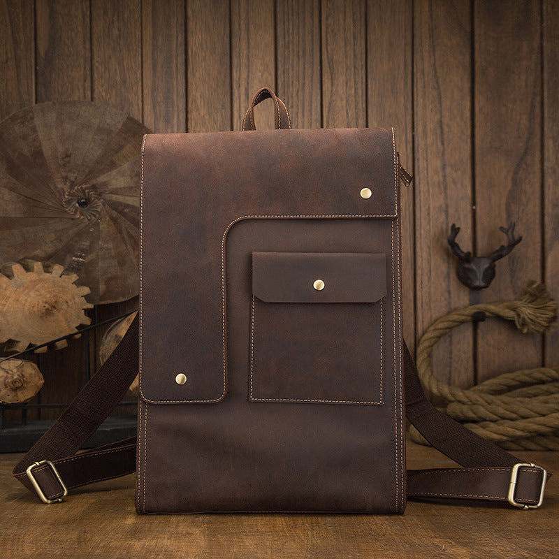 Leather Multi-Pocket Style Backpack