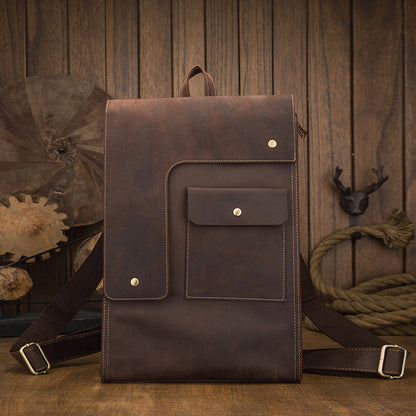 Leather Multi-Pocket Style Backpack