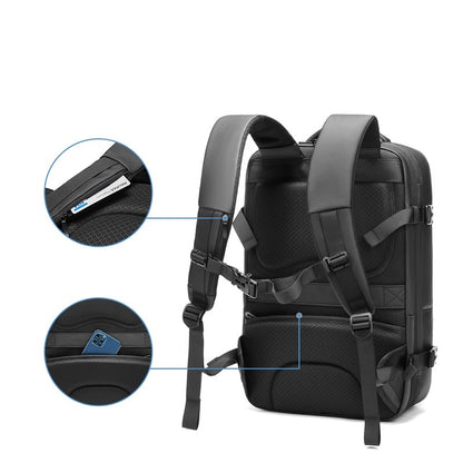 High Tech Black Travel Backpack