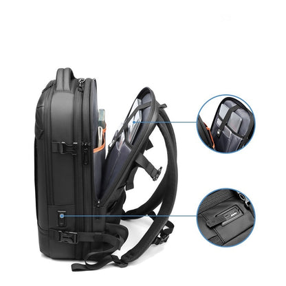 High Tech Black Travel Backpack