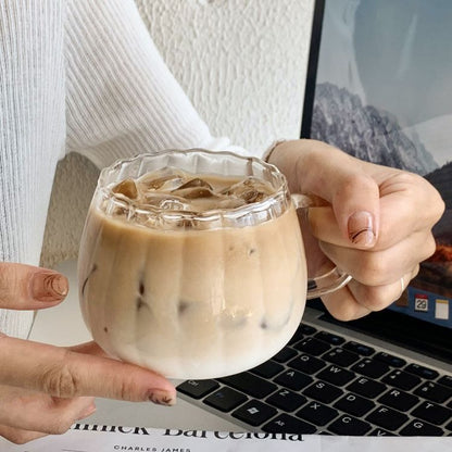 Ridged Clear Glass Mug