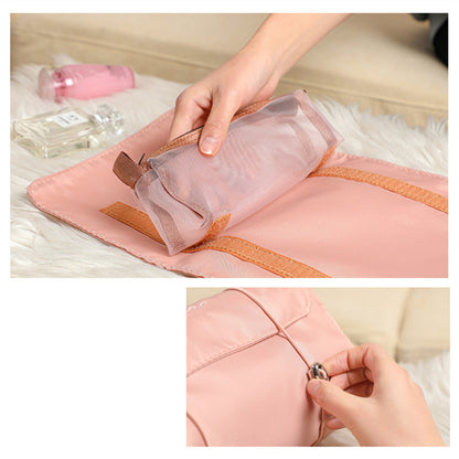 Folding Cosmetic Bag with Detachable Pouches