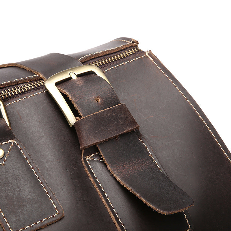 Brown Leather Luxury Travel Bag