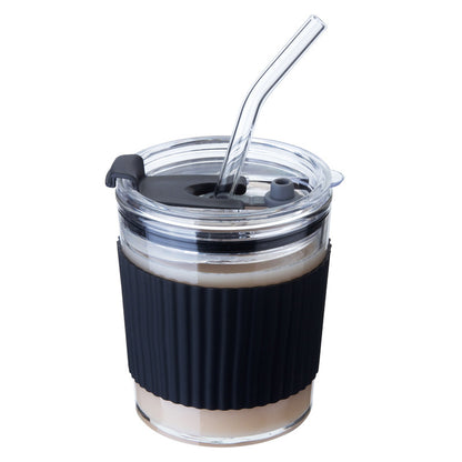 Clear Glass Coffee Cup With Lid