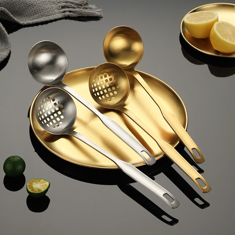 Gold and Silver Ladle and Slotted Spoon